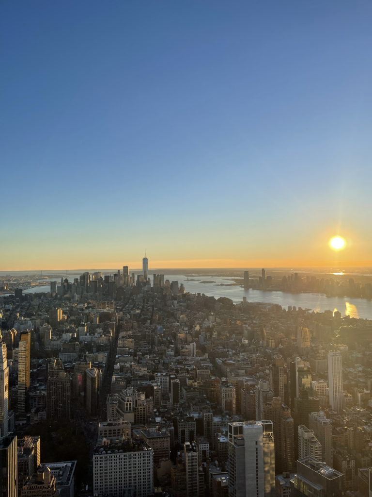 Empire State Building sunset vue New York